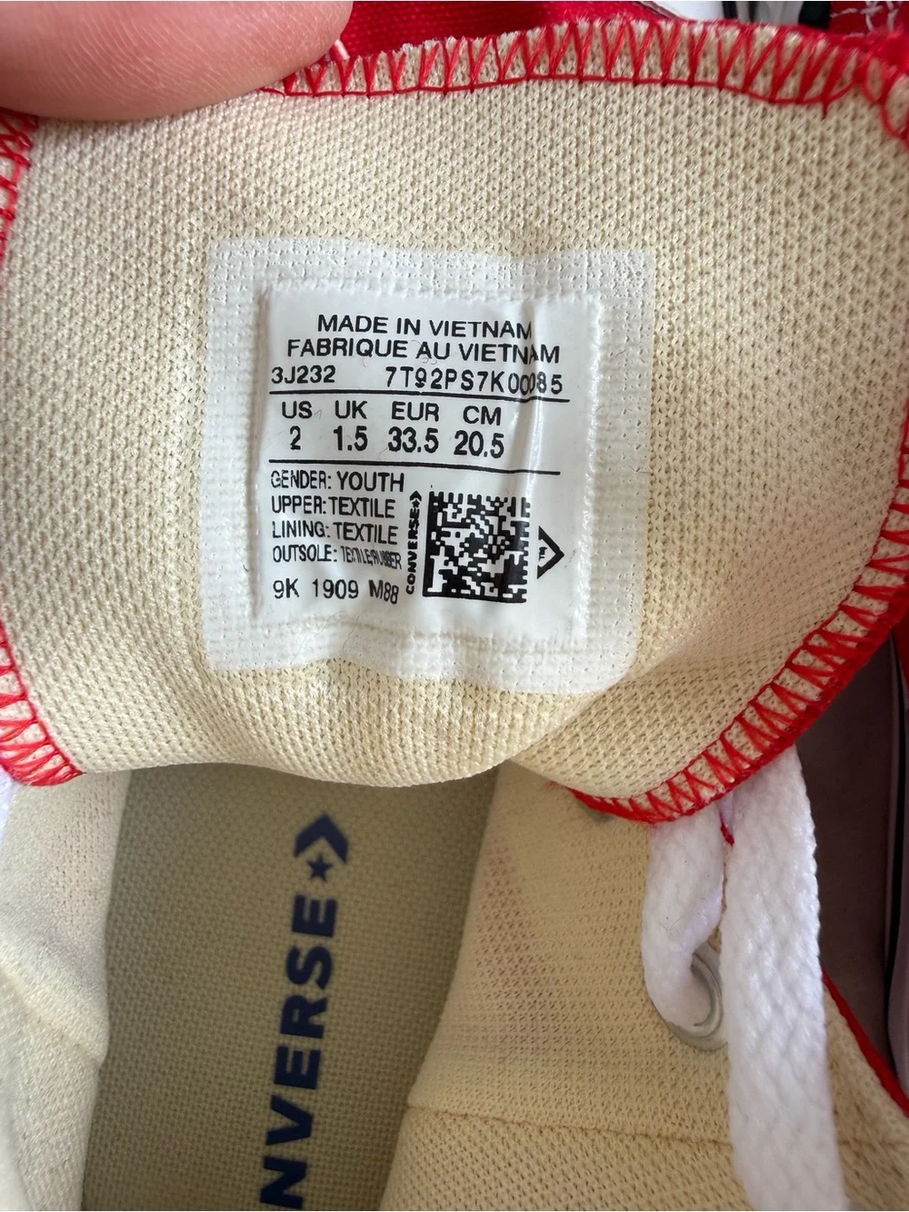 Converse Kids Red High-Top Canvas Sneakers with White Laces